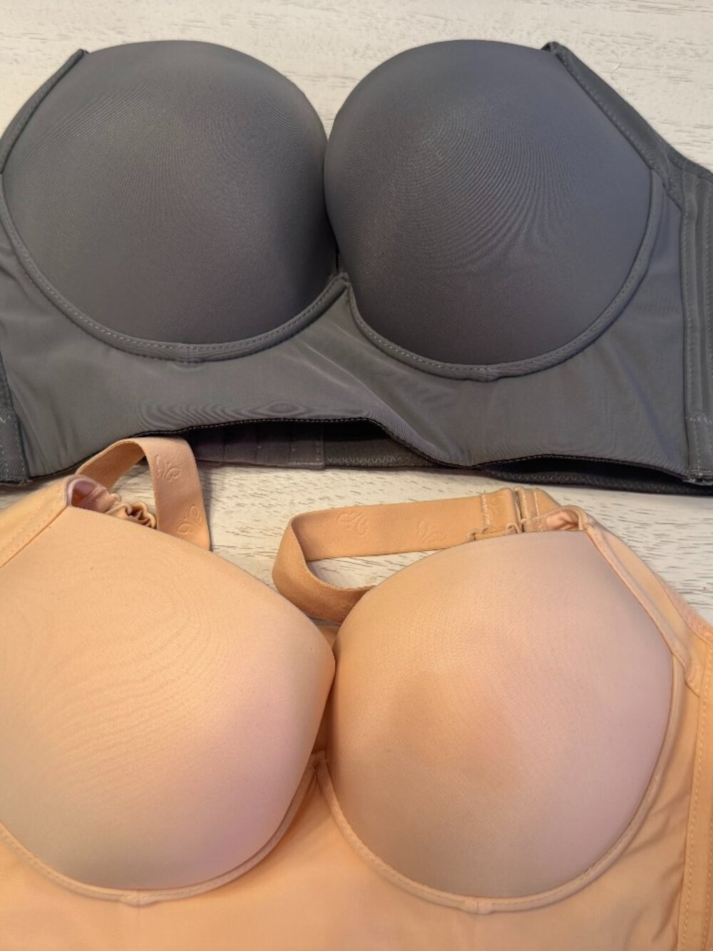 Magic Bras NWOT, Peach, Gray, size 40, Wireless push up, back smoothing